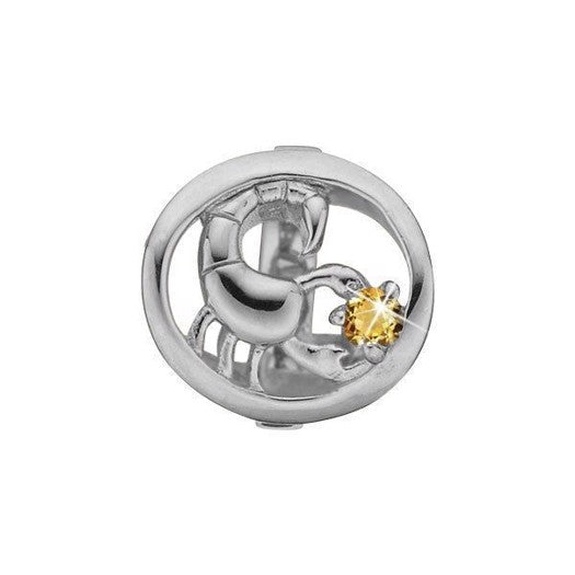 Skorpionen stjernetegns charm i sølv med citrin fra Christina Jewelry & Watches
